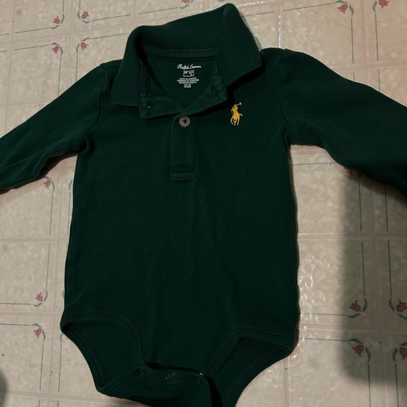 Ralph Lauren Dark Green Baby Polo Bodysuit - Picture 1 of 2